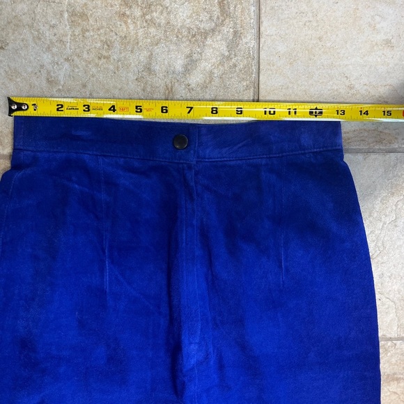 Vintage PS Sport Blue Suede Chic Pencil Skirt Leather Size 6 Y2K Western Rodeo - Picture 5 of 13